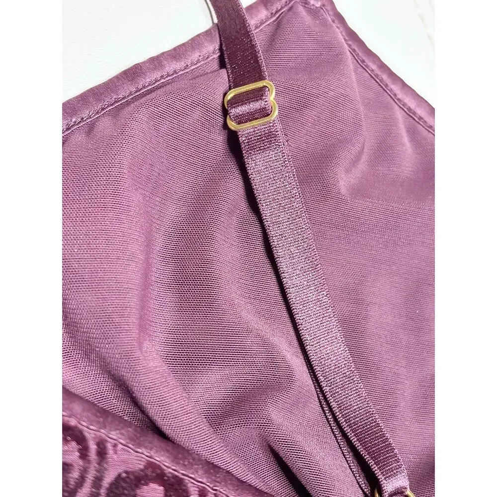 Soma Burgundy Burn-out Velvet Camisole size Medium